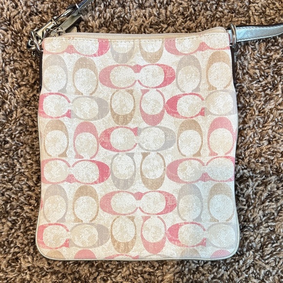 Coach Pink and Cream Patterned Crossbody Bag - Picture 6 of 11